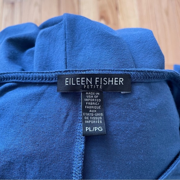 Eileen Fisher Long Sleeve Blue Crew Neck Viscose Spandex Jersey Tunic Top Sz PL - Picture 5 of 8